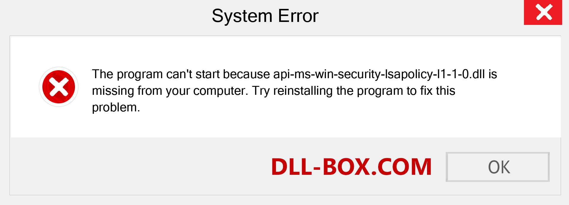  api-ms-win-security-lsapolicy-l1-1-0.dll file is missing?. Download for Windows 7, 8, 10 - Fix  api-ms-win-security-lsapolicy-l1-1-0 dll Missing Error on Windows, photos, images